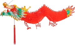 6.6 Feet 3D Chinese New Dragon Decorations Hanging Paper Dragons Garland Lun…
