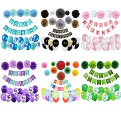 Happy Birthday Decorations Multiple Styles Banners Balloons Sets Party Supplies