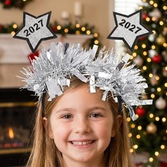 2Pcs 2027 Nye Star Boppers Headbands Reusable New Year Hair Accessories Assorted