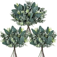 Winlyn 20 Pcs Mixed Artificial Oval Style B, Dusty Green, Grey Green