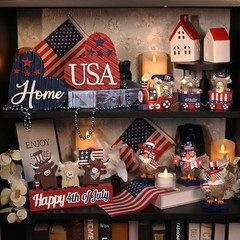 3-Piece Patriotic Eagle Statue Set – Vibrant Americana Decor for 4th of July