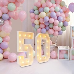 50 Light Up Numbers 100cm Mosaic Marquee Led Sign For 50th Birthday Decorations