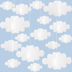 16 Pcs 3D Cloud Decorations Hanging Clouds for Ceiling Artificial Clouds Props F