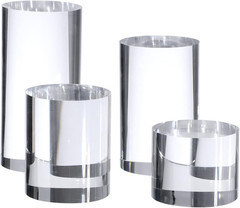 Clear Polished Acrylic Cube Cylinder round Photo Props, Transparent Solid Acryli