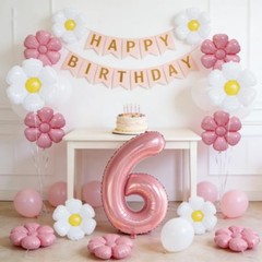 Daisy 6th Birthday Decorations – 40-inch Pink Number Balloon, Party Supplies …