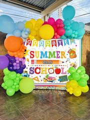 Goodbye Summer Hello School Backdrop 8X6Ft Welcome Back to School Banner Backgro
