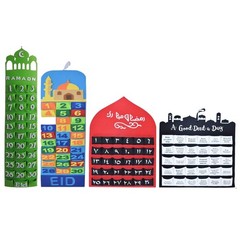 Eid Mubarak Advent Calendar 30days Hanging Felt Countdown ramadan decorations ET