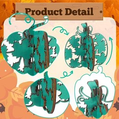 12 Pcs Fall Wooden Table Signs Pumpkin Wood Table Decor Autumn Tiered Tray De…