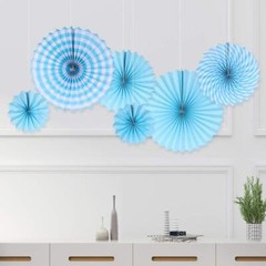 Colorful Paper Fans Party Decorations Hanging Decor Birthday Bridal Pink Blue