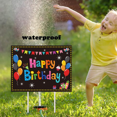 Happy Birthday Party Yard Sign Colorful Birthday Garden Yard Signs with Stakes K