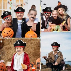 108 Pcs Pirate Hats Set Mustaches Eye Patches Party Favors for Halloween Cosplay