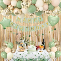 Amandir Sage Green Birthday Decorations for 18″, «12», «10», «5,