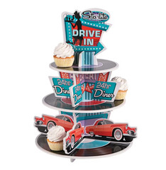 Rockin 50s Cupcake Stand Retro Party Dessert Display Free Ship US