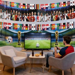 2026 World Cup Tinsel Curtain Banner 10612In Flag Fringe Streamer Cheer Props In