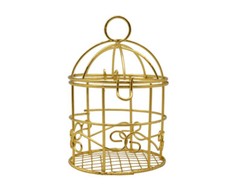 12PC Gold Mini Metal Wire Bird Cage Wedding Candy Party Favor Box Decoration