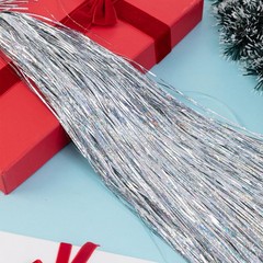 Silver Iridescent Christmas Tree Tinsel Icicles Foil Fringe 2500 Strands