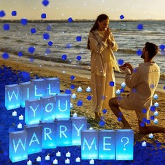 2051 Pcs Proposal Decorations Kit 15 Will You Marry Me Sign Luminary Paper Ba…