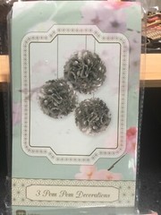 TALKING TABLES ~9 Large Silver Tissue Paper Pom Pom Decorations ~ 15″ Balls NIP