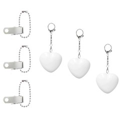 Set of 3 Heart Shaped Touch Lamps with Clip for Bags Keys Portable Light