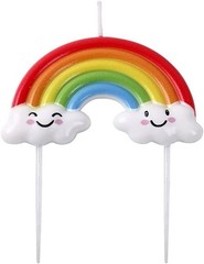 Cute Birthday Candle, Rainbow Cake Topper Decoration 1 piece,