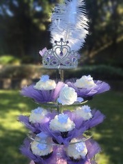 Deluxe wedding birthday party cake tutu decorations pink white black purple