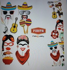 Cinco de Mayo Birthday Mexican Fiesta Photo Booth Selfie Props Kit – 60 Count