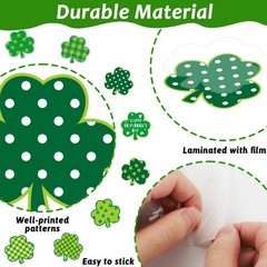 77Pcs St. Patrick’s Day Shamrock Cutouts Decorations Green Lucky Irish Paper…