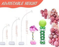 8FT & 6FT Balloon Arch Stand Flexible Top Balloon Arch Kit Half Arch Balloon …