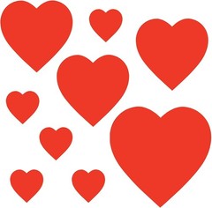 Packaged Printed Heart Cutouts