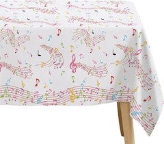 Music Theme Party Tablecloths Decorations, Disposable Music Notes Party Supplies
