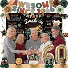 Roetyce 60Th Birthday Decorations Men Women Colorful Vintage Back In 1966