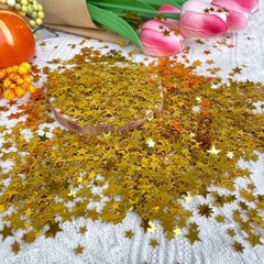 60g Glitter Gold Star Table Confetti 10mm 6mm Metallic Foil for Parties