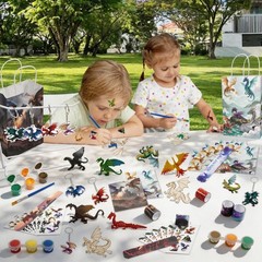 132Pcs Dragon Party Favors & Decorations – Mini Toys, Keychains, Painting Kits &