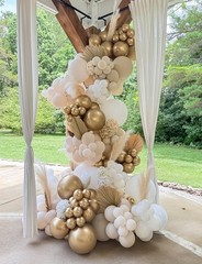 White Sand Gold Balloon Arch Garland Kit – 153Pcs Neutral Balloon Arch, White…