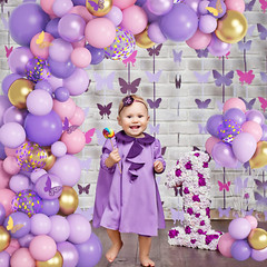 Purple Pink Butterfly Balloon Garland Arch Kit, Butterfly Baby Shower Decoration