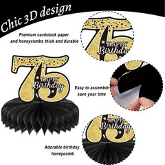 9PCS 75th Birthday decorations 75th birthday Cente