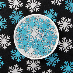 Snowflake Teal Silver Party-Decorations Frozen Confetti – 100pcs Glitter Paper d