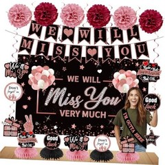 Rose Gold Farewell Party Decorations Kit for Women – Rose Gold