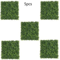 5pcs UV Protected Artificial Green Grass Panels for Wall and Fence Decor