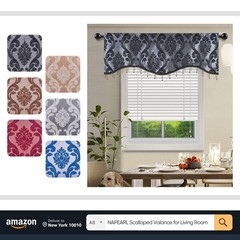 NAPEARL Halloween Black Waterfall Valance for Windows Luxury Gothic Valance C…