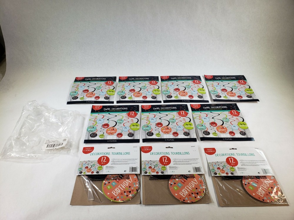 Lot Of 10 Amscan 672409 Value Pack Hanging Swirl Decoration 12 Piece Per Package