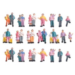 25 Pack Figures People 1:87 Scale Model Railway Passengers Accessories