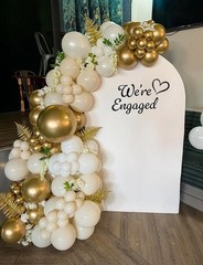 White Sand Gold Balloon Arch Garland Kit – 153Pcs Neutral Balloon Arch, White…