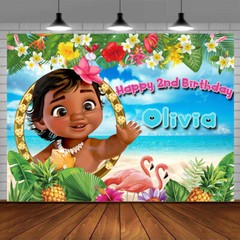 Moana Personalised Custom Banner Backdrop Party Decor Birthday Gift for Girls