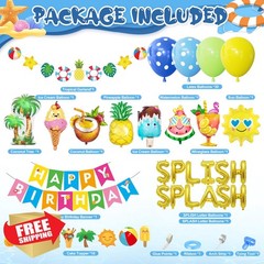 Ouddy Life Blue Pool Party Decor