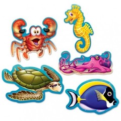Mini Under The Sea Fish Cutouts 5″ 10 Per Pack Mermaid Ocean Party Birthday