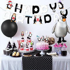 48 Piece Penguin Party Decorations – Happy Birthday Banner, Walking Penguin Ball