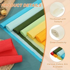 2 PCS 7.9ft x 20 Inch Wide Milk White Crepe Paper Roll Streamers Party Decor