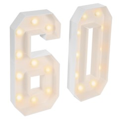60 Light Up Numbers, 60th Birthday Party Decoration Light Up Numbers NEW