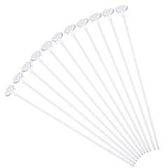 50 Pieces Plastic White Balloon Sticks with Cups for Party, Valentine’s Day, …